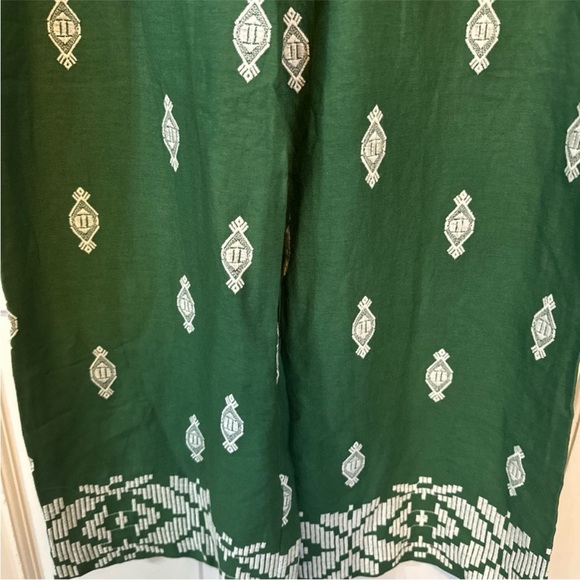 NWOT House of Harlow 1960 Boho Green Wide-Leg Elastic Waist Drawstring Pants M - Picture 7 of 12